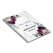 Lavender Navy Blue Gold Floral Wedding Planner Notitieboek (Rechterzijde)