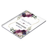 Lavender Navy Blue Gold Floral Wedding Planner Notitieboek (Linkerzijde)