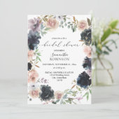 Lavender, Navy en Blush Pink Floral Vrijgezellenfe Kaart (Staand voorkant)