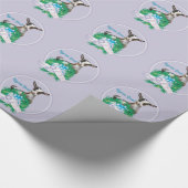 Lavender Nigerian Dwarf Goat met kerstakeling Cadeaupapier (Hoek)