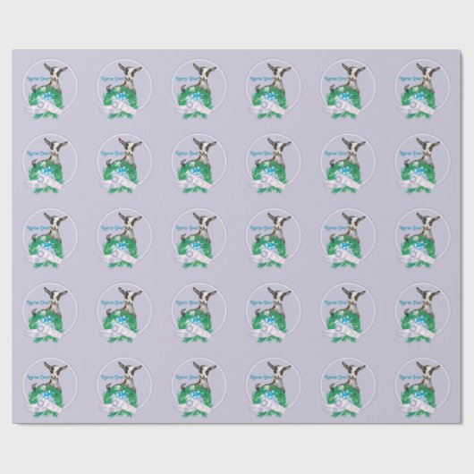 Lavender Nigerian Dwarf Goat met kerstakeling Cadeaupapier (Vlak)