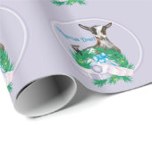 Lavender Nigerian Dwarf Goat met kerstakeling Cadeaupapier (Rol Hoek)