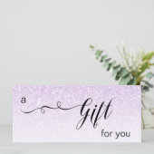 *~* Lavender Ombre Glitter Trendy Pastel Gift Kaar (Staand voorkant)
