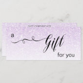 *~* Lavender Ombre Glitter Trendy Pastel Gift Kaar (Voorkant / Achterkant)