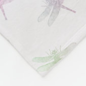 Lavender Ombre Rainbow Dragonflies Fleece Deken (Hoek)