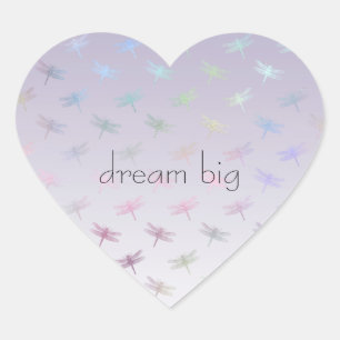 Lavender Ombre Rainbow Dragonflies Hart Sticker