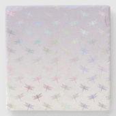 Lavender Ombre Rainbow Dragonflies Stenen Onderzetter (Voorkant)