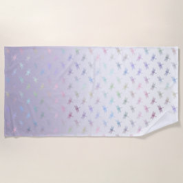 Lavender Ombre Rainbow Dragonflies Strandlaken