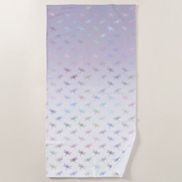 Lavender Ombre Rainbow Dragonflies Strandlaken