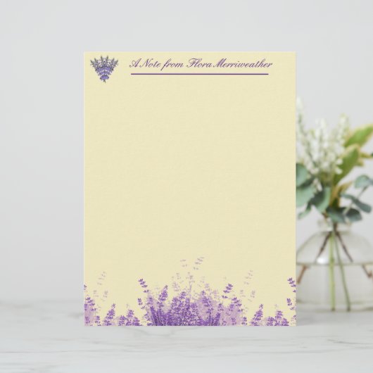 Lavender op gepersonaliseerde garnering briefhoofd (Staand voorkant)