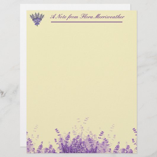 Lavender op gepersonaliseerde garnering briefhoofd (Voorkant / Achterkant)