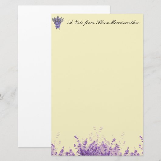 Lavender op Parchment Briefpapier (Voorkant / Achterkant)