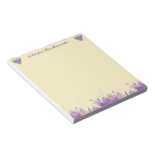 Lavender op perkament notitieblok (Schuin)