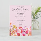 Lavender Orange Pink Yellow Floral Bridal Shower Kaart (Staand voorkant)