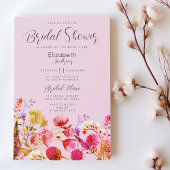 Lavender Orange Pink Yellow Floral Bridal Shower Kaart