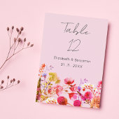 Lavender Orange Pink Yellow Floral Table Numbers Kaart