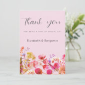 Lavender Orange Pink Yellow Floral Thank You  Kaart (Staand voorkant)