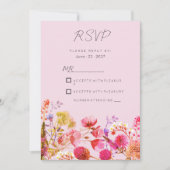 Lavender Orange Pink Yellow Summer Floral RSVP Kaart (Voorkant)