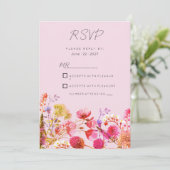Lavender Orange Pink Yellow Summer Floral RSVP Kaart (Staand voorkant)