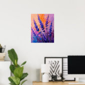 Lavender Orange Sunset Painting Wall Art Poster (Thuiskantoor)
