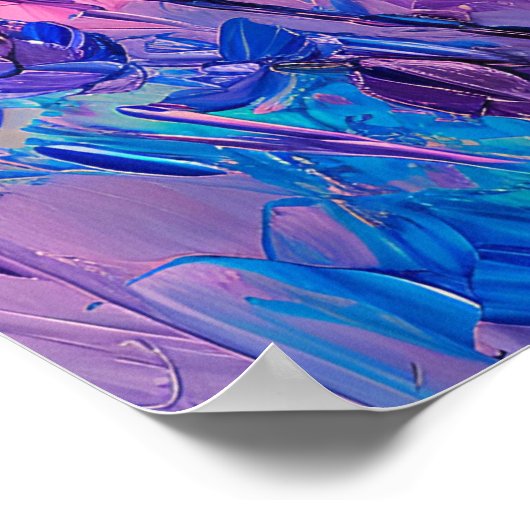 Lavender Orange Sunset Painting Wall Art Poster (Hoek)