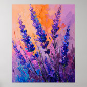 Lavender Orange Sunset Painting Wall Art Poster (Voorkant)