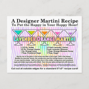Lavender Oranje Martini Cocktail Recipe Briefkaart
