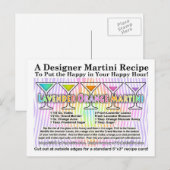 Lavender Oranje Martini Recipe Briefkaart (Voorkant / Achterkant)