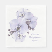 Lavender Orchid Baby Shower Napkins - Floral Baby 