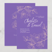 Lavender Orchid Moments | Uitnodiging tot weddensc (Voorkant / Achterkant)