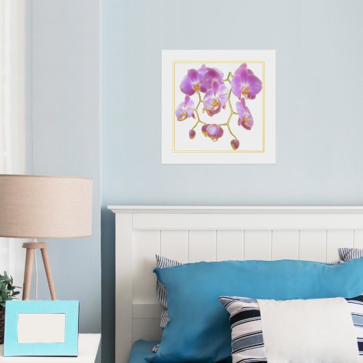 Lavender Orchids Folie Accent Print Poster (Insitu (Slaapkamer))