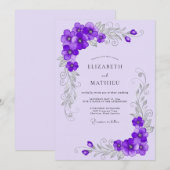 Lavender Ornate Spring Wedding Kaart (Voorkant / Achterkant)