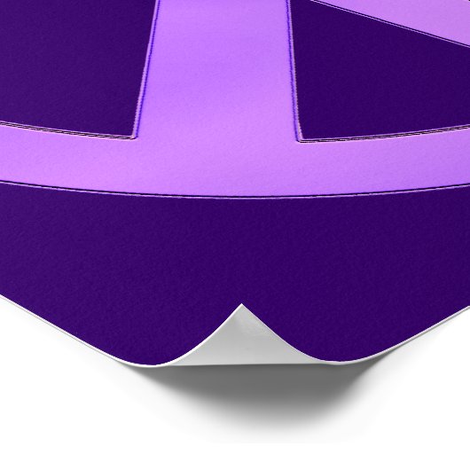 Lavender over het Paarse vredesteken donker Poster (Hoek)