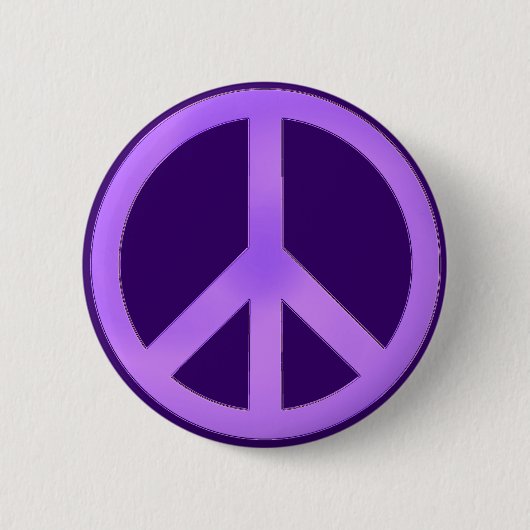 Lavender over het Paarse vredesteken donker Ronde Button 5,7 Cm (Voorkant)