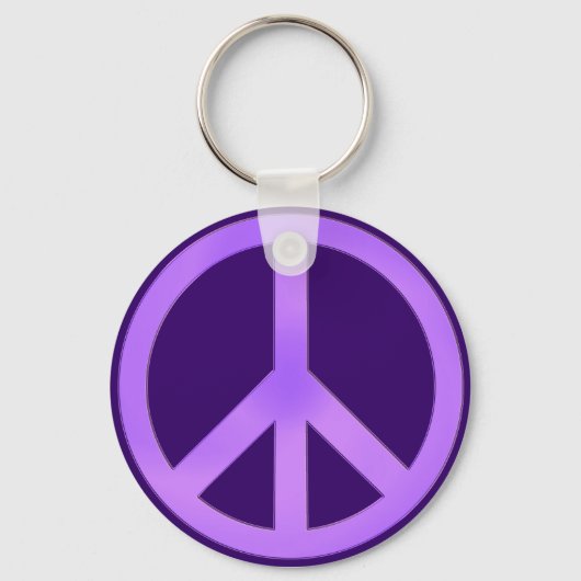 Lavender over het Paarse vredesteken donker Sleutelhanger (Voorkant)