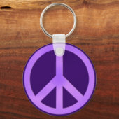 Lavender over het Paarse vredesteken donker Sleutelhanger (Voorkant)