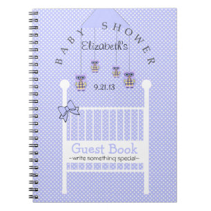 Lavender Owls Baby shower Guest Book- Notitieboek