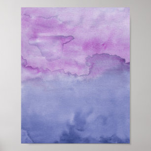 Lavender Paars Abstract Duo Waterverf schilderen Poster