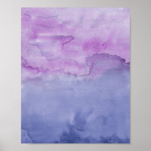 Lavender Paars Abstract Duo Waterverf schilderen Poster (Voorkant)