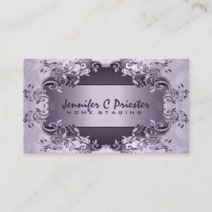 Lavender Paars Abstract Floral Design Visitekaartje