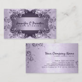 Lavender Paars  Abstract Floral Design Visitekaartje (Voorkant / Achterkant)