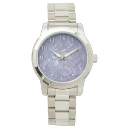 Lavender Paars Abstract | Metaalpenseelstreek Horloge