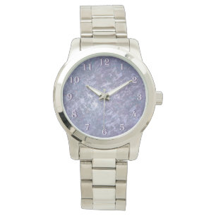 Lavender Paars Abstract   Metaalpenseelstreek Horloge