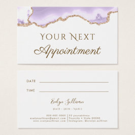 lavender paars Agate Appointment Card Visitekaartje