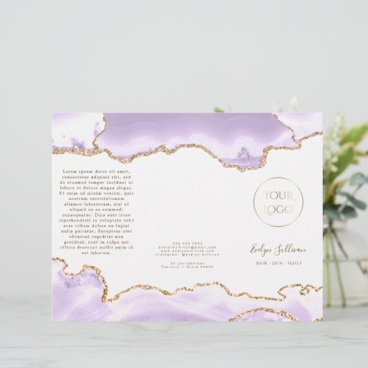 lavender paars agate brochure (Staand voorkant)