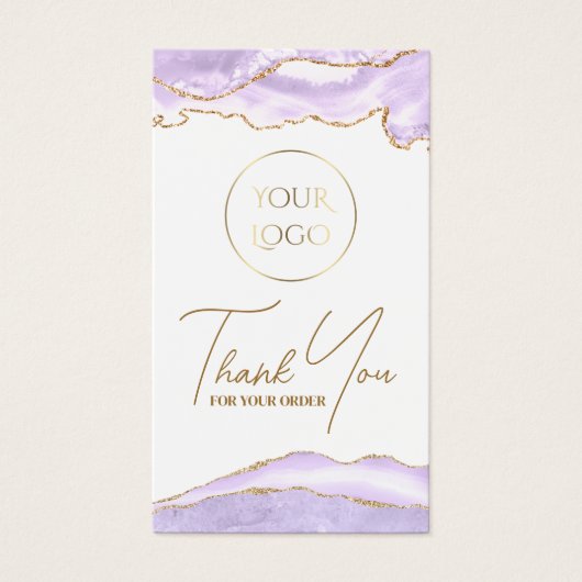 lavender paars agate collo visitekaartje (Voorkant)