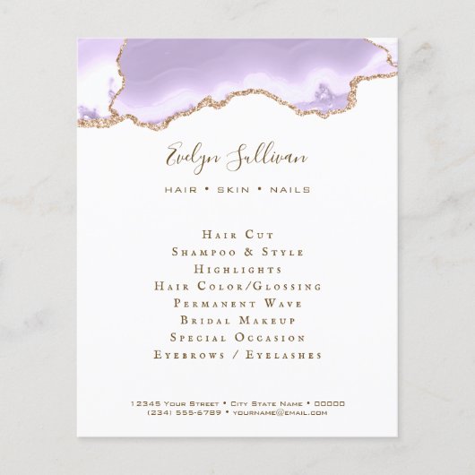 lavender paars agate flyer (Voorkant)