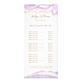 lavender paars agate price list rack reclamekaart (Voorkant)