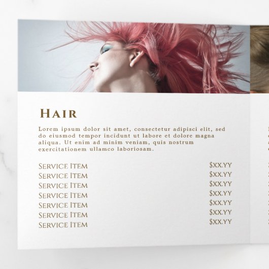 lavender paars Agate Trifold Brochure Drieluik Kaart (Binnenzijde eerst)