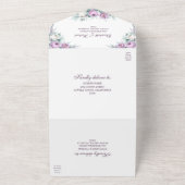 Lavender Paars All in One Wedding Invite All In One Uitnodiging (Buitenkant)